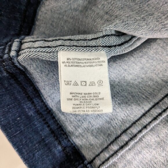 Free People Modern Femme Denim Mini Skirt Color Block Two-Tone A-Line Womens 8 - Picture 6 of 15